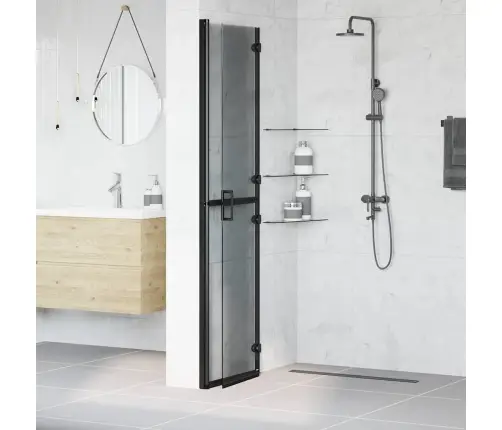 Ieejoša Dušas Siena Melna Un Tumši Caurspīdīga 100 X 190 Cm Vidaxl