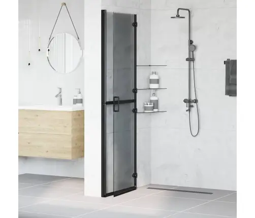 Ieejoša Dušas Siena Melna Un Tumši Caurspīdīga 120 X 190 Cm Vidaxl