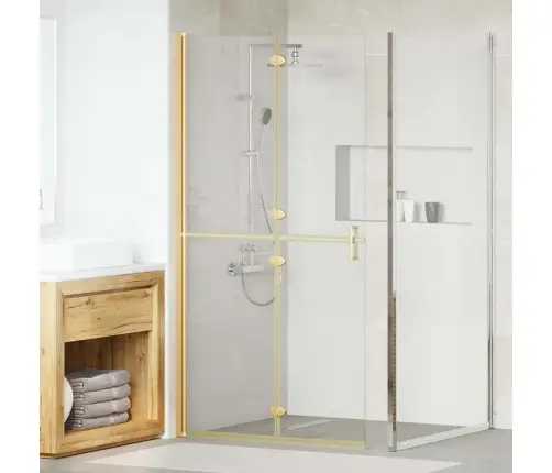 Ieejoša Dušas Siena Cits Zelta Un Caurspīdīga 100 X 190 Cm Vidaxl