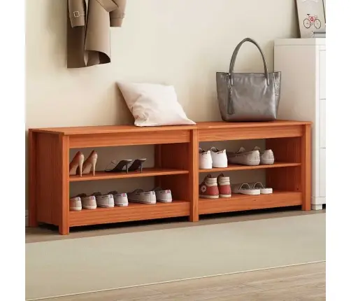 Batų Suolelis Su Lentyna Vaško Ruda 160 X 36,5 X 50 Cm