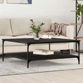 Kafijas Galdiņš Melns Ozols 100 X 100 X 40 Cm Inženierijas Koks Vidaxl