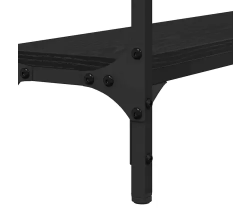 Konsolinis Stalas Su Lentyna Juoda Ąžuolo 100 X 22,5 X 75 Cm