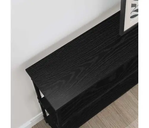 Konsolinis Stalas Su Lentyna Juoda Ąžuolo 100 X 22,5 X 75 Cm