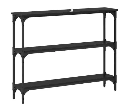 Konsolinis Stalas Su Lentyna Juoda Ąžuolo 100 X 22,5 X 75 Cm