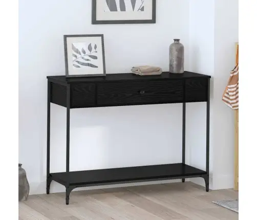 Konsoles Galds Melns Ozols 100 X 34.5 X 75 Cm Inženierijas Koks Vidaxl