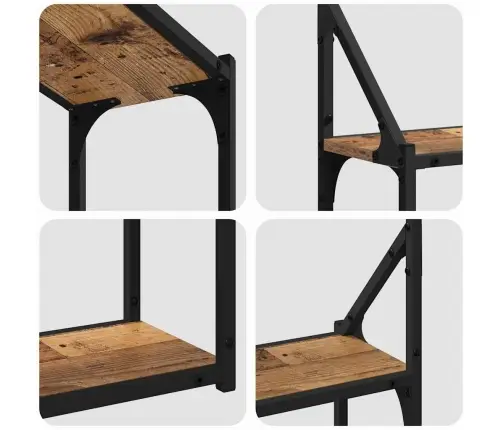 Sienas Plaukts Vecs Koks 60 X 21 X 51 Cm Inženierijas Koks Vidaxl