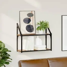 Sienas Plaukts Vecs Koks 60 X 21 X 51 Cm Inženierijas Koks Vidaxl