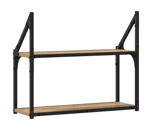 Sienas Plaukts Ar Plauktu Amatnieku Ozola 60 X 21 X 51 Cm Vidaxl