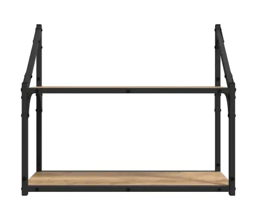 Sienas Plaukts Ar Plauktu Amatnieku Ozola 60 X 21 X 51 Cm Vidaxl