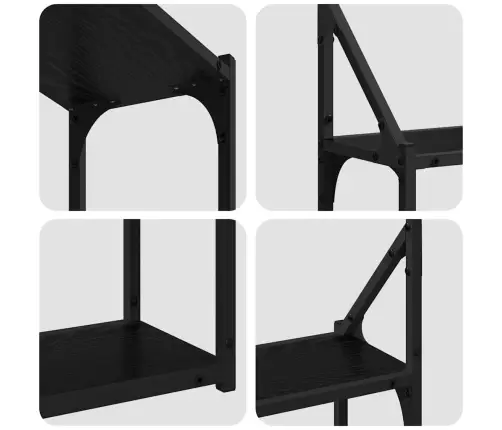 Sieninė Lentyna Juoda Ąžuolo 60 X 21 X 51 Cm Apdirbta Mediena