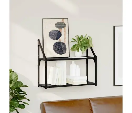 Sieninė Lentyna Juoda Ąžuolo 60 X 21 X 51 Cm Apdirbta Mediena