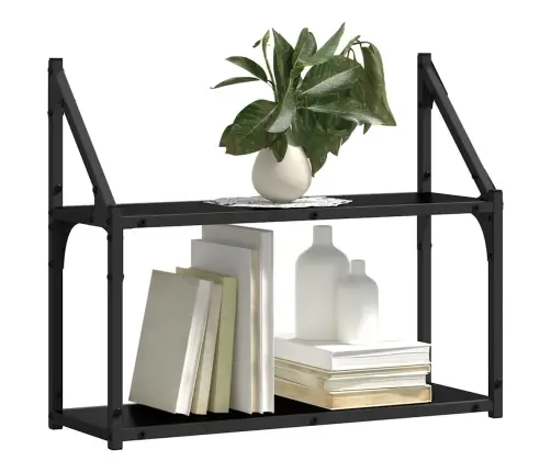 Sieninė Lentyna Juoda Ąžuolo 60 X 21 X 51 Cm Apdirbta Mediena