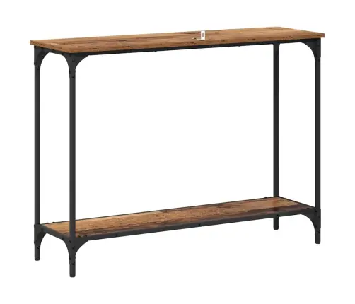 Konsoollaud Riiuliga Vana Puit 101 X 30.5 X 75 Cm Tehispuit