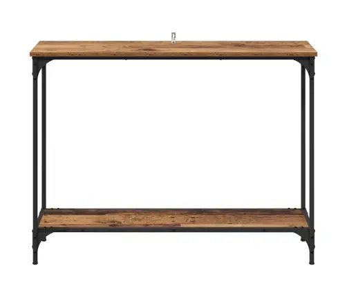 Konsoollaud Riiuliga Vana Puit 101 X 30.5 X 75 Cm Tehispuit