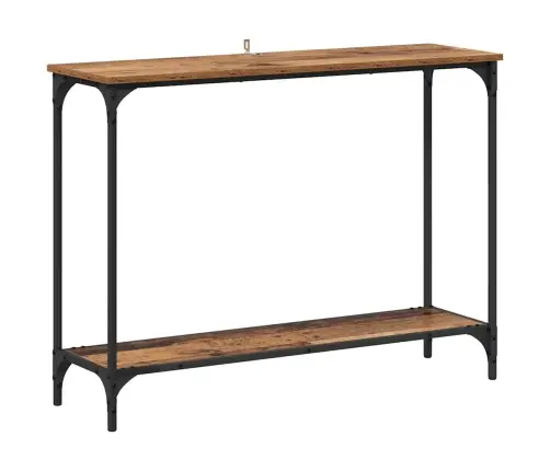 Konsoollaud Riiuliga Vana Puit 101 X 30.5 X 75 Cm Tehispuit