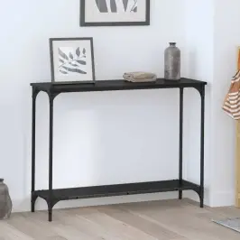 Konsolinis Stalas Su Lentyna Juoda Ąžuolo 101 X 30.5 X 75 Cm