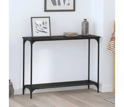Konsoles Galds Melns Ozols 101 X 30.5 X 75 Cm Inženierijas Koks Vidaxl
