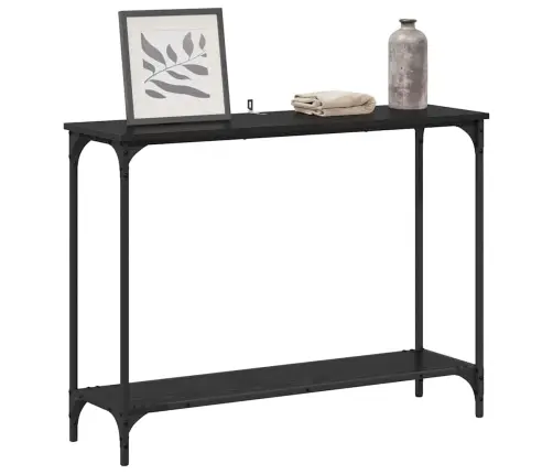 Konsoles Galds Melns Ozols 101 X 30.5 X 75 Cm Inženierijas Koks Vidaxl
