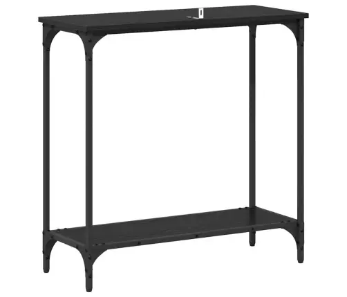 Konsoollaud Riiuliga Must Tamm 75 X 30.5 X 75 Cm Tehispuit