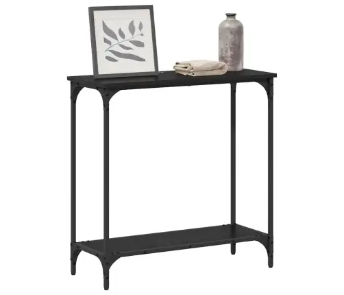 Konsoollaud Riiuliga Must Tamm 75 X 30.5 X 75 Cm Tehispuit