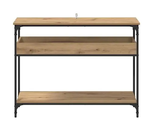 Konsoollaud Riiuliga Käsitöötamm 100 X 29 X 75 Cm Tehispuit