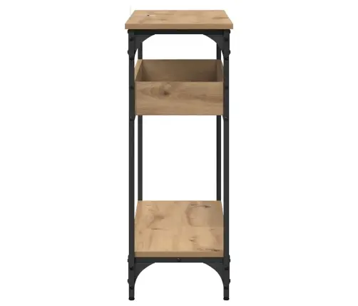 Konsoollaud Riiuliga Käsitöötamm 100 X 29 X 75 Cm Tehispuit