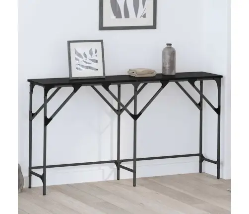 Konsoles Galds Melns Ozols 140 X 29 X 75 Cm Inženierijas Koks Vidaxl