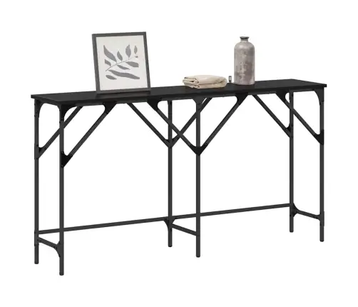 Konsoles Galds Melns Ozols 140 X 29 X 75 Cm Inženierijas Koks Vidaxl