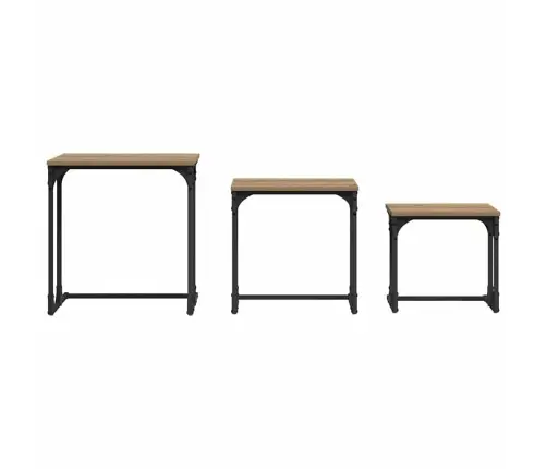 Pesastatav Kohvilaua 3 Pcs Käsitöötamm 50.5 X 35 X 53 Cm