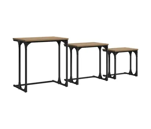 Pesastatav Kohvilaua 3 Pcs Käsitöötamm 50.5 X 35 X 53 Cm