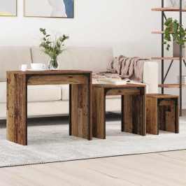 Iekšējais Kafijas Galds 3 Pcs Vecs Koks 60 X 35 X 56 Cm Vidaxl
