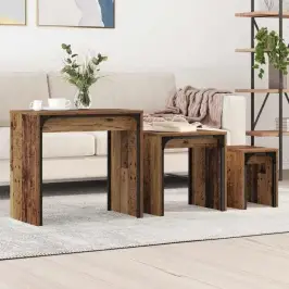 Lizdinių Kavos Stalas 3 Pcs Sena Mediena 60 X 35 X 56 Cm