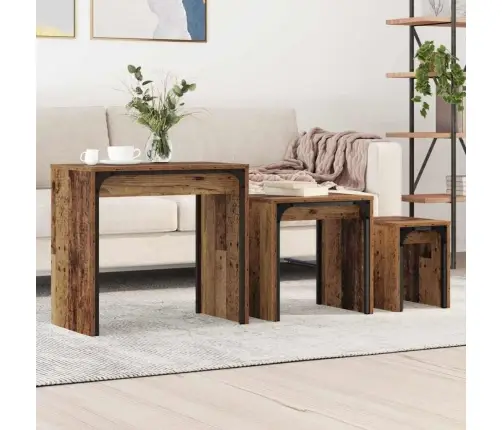 Iekšējais Kafijas Galds 3 Pcs Vecs Koks 60 X 35 X 56 Cm Vidaxl Iekšējais Kafijas Galds 3 Pcs Vecs Koks 60 X 35 X 56 Cm Vidaxl