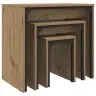Lizdinių Kavos Stalas 3 Pcs Artisano Ąžuolo 60 X 35 X 56 Cm