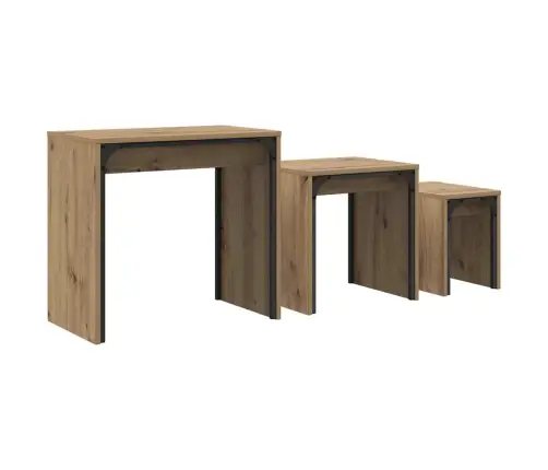 Lizdinių Kavos Stalas 3 Pcs Artisano Ąžuolo 60 X 35 X 56 Cm
