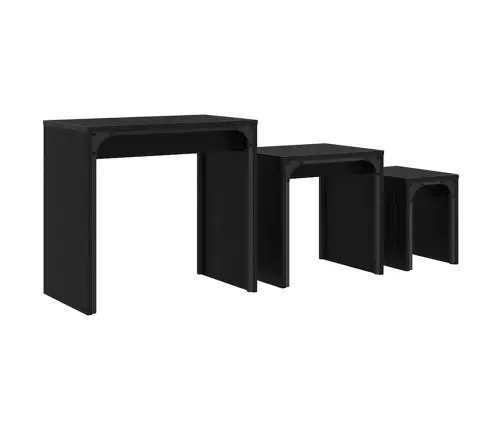 Kohvilaud 3 Pcs Must Tamm Tehispuit