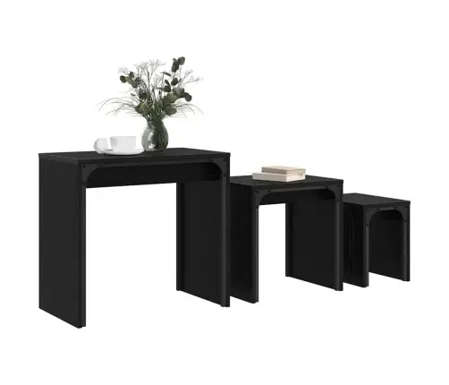 Kohvilaud 3 Pcs Must Tamm Tehispuit