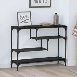 Konsoles Galds Melns Ozols 100 X 30 X 75 Cm Inženierijas Koks Vidaxl