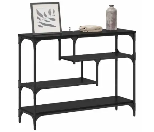 Konsoles Galds Melns Ozols 100 X 30 X 75 Cm Inženierijas Koks Vidaxl