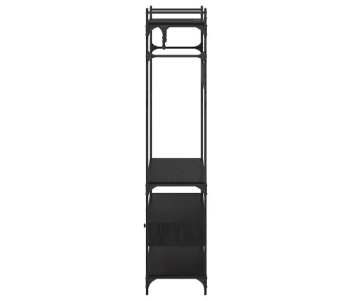 Skapis Melns Ozols 89 X 39 X 184.5 Cm Inženierijas Koks Vidaxl