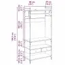 Skapis Melns Ozols 89 X 39 X 184.5 Cm Inženierijas Koks Vidaxl