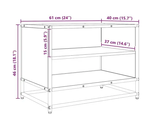 Tv Üksused Must Tamm 61 X 40 X 46 Cm Tehispuit