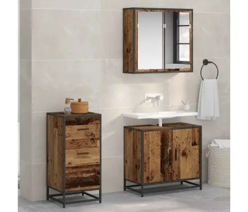 Puse Ar Atvilktni Vecs Koks 35.5 X 35 X 76 Cm Inženierijas Koks Vidaxl