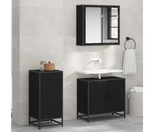 Puse Melns Ozols 35.5 X 35 X 76 Cm Inženierijas Koks Vidaxl