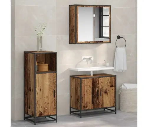 Vannas Istabas Skapītis Ar Durvīm Vecs Koks 35 X 37.5 X 100 Cm Vidaxl