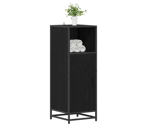 Vannitoa Kapp Uksega Must Tamm 35 X 37.5 X 100 Cm Tehispuit