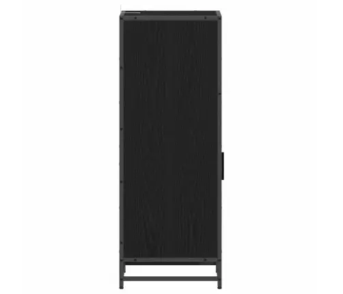 Vannitoa Kapp Uksega Must Tamm 35 X 37.5 X 100 Cm Tehispuit