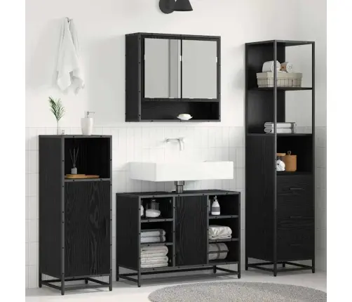 Vannas Istabas Skapītis Melns Ozols 35 X 37.5 X 166 Cm Vidaxl Vannas Istabas Skapītis Melns Ozols 35 X 37.5 X 166 Cm Vidaxl