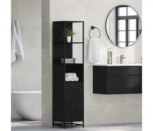 Vannas Istabas Skapītis Melns Ozols 35 X 37.5 X 166 Cm Vidaxl Vannas Istabas Skapītis Melns Ozols 35 X 37.5 X 166 Cm Vidaxl