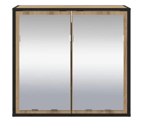 Vannas Istabas Spoguļu Skapis Amatnieku Ozola 65 X 20 X 60 Cm Vidaxl